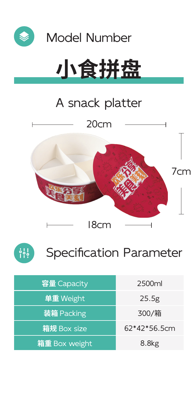 Snack platter full product area